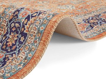 Teppich Keshan Maschad, ELLE DECORATION, rechteckig, Höhe: 5 mm, Orientalisch, Orient, Kurzflor, Vintage, Wohnzimmer, Schlafzimmer