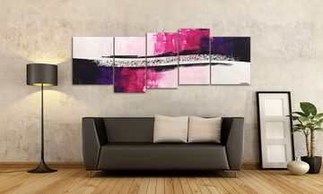 WandbilderXXL XXL-Wandbild Broken Purple 220 x 80 cm, Abstraktes Gemälde, handgemaltes Unikat