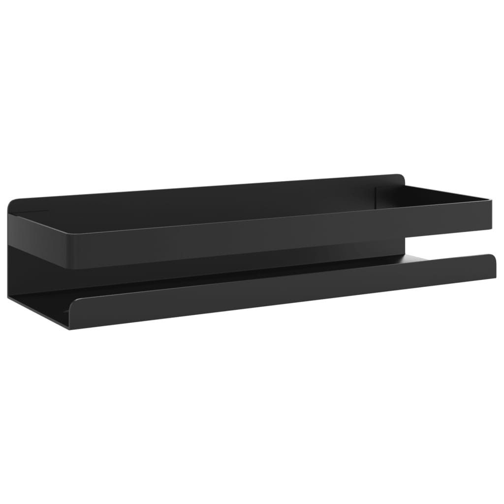 vidaXL Regal Duschablage Mattschwarz 30x10x6 cm Gebürsteter Edelstahl 304, 1-tlg.