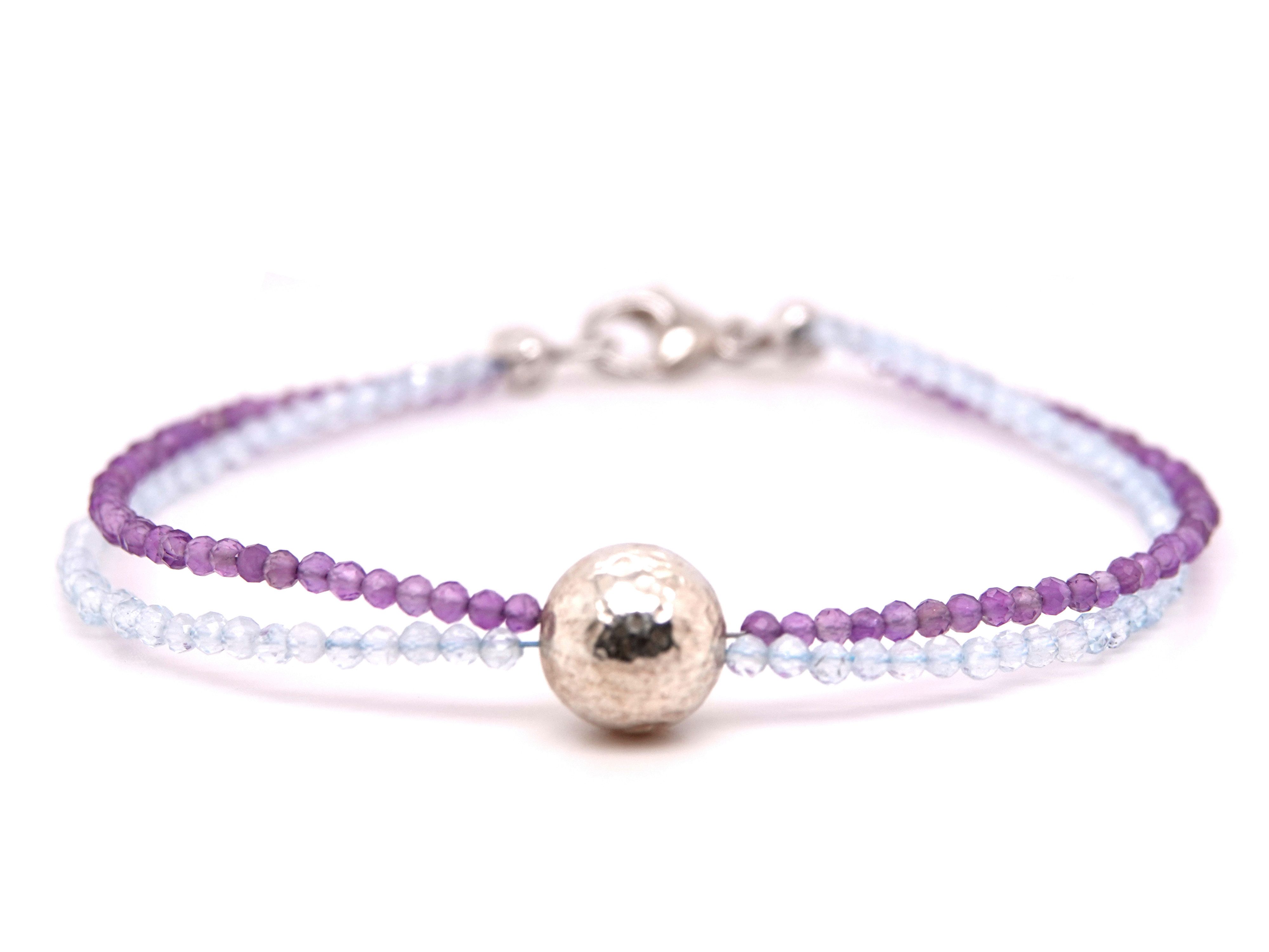 Armband mit Blautopas und Amethyst