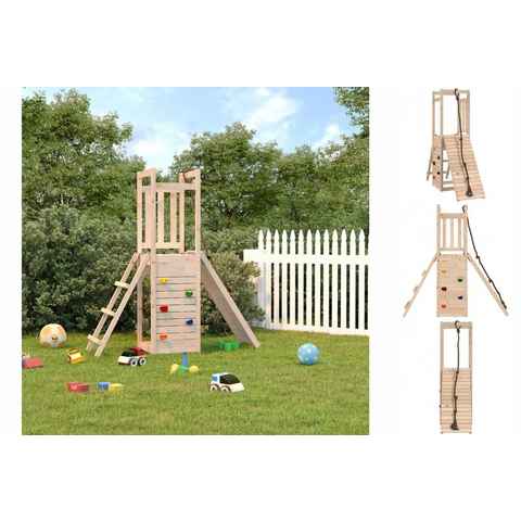 vidaXL Spielhaus Spielturm mit Kletterwand Massivholz Kiefer Kletterturm Kinder Spielen