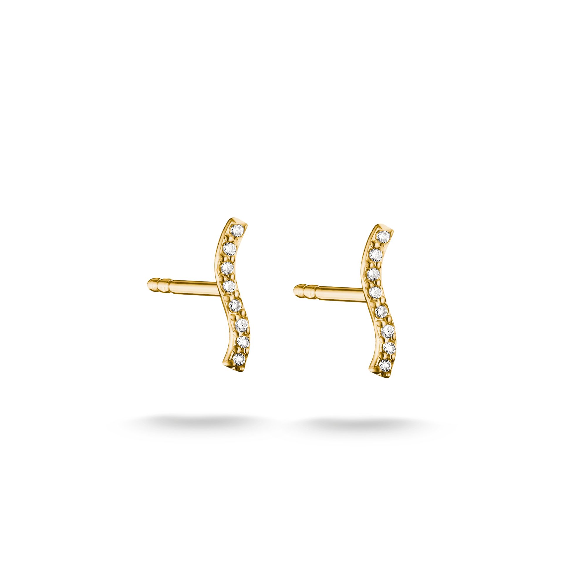 THOMAS SABO Paar Ohrstecker geschwungen gelbgoldfarben, mit Zirkonia (synth)