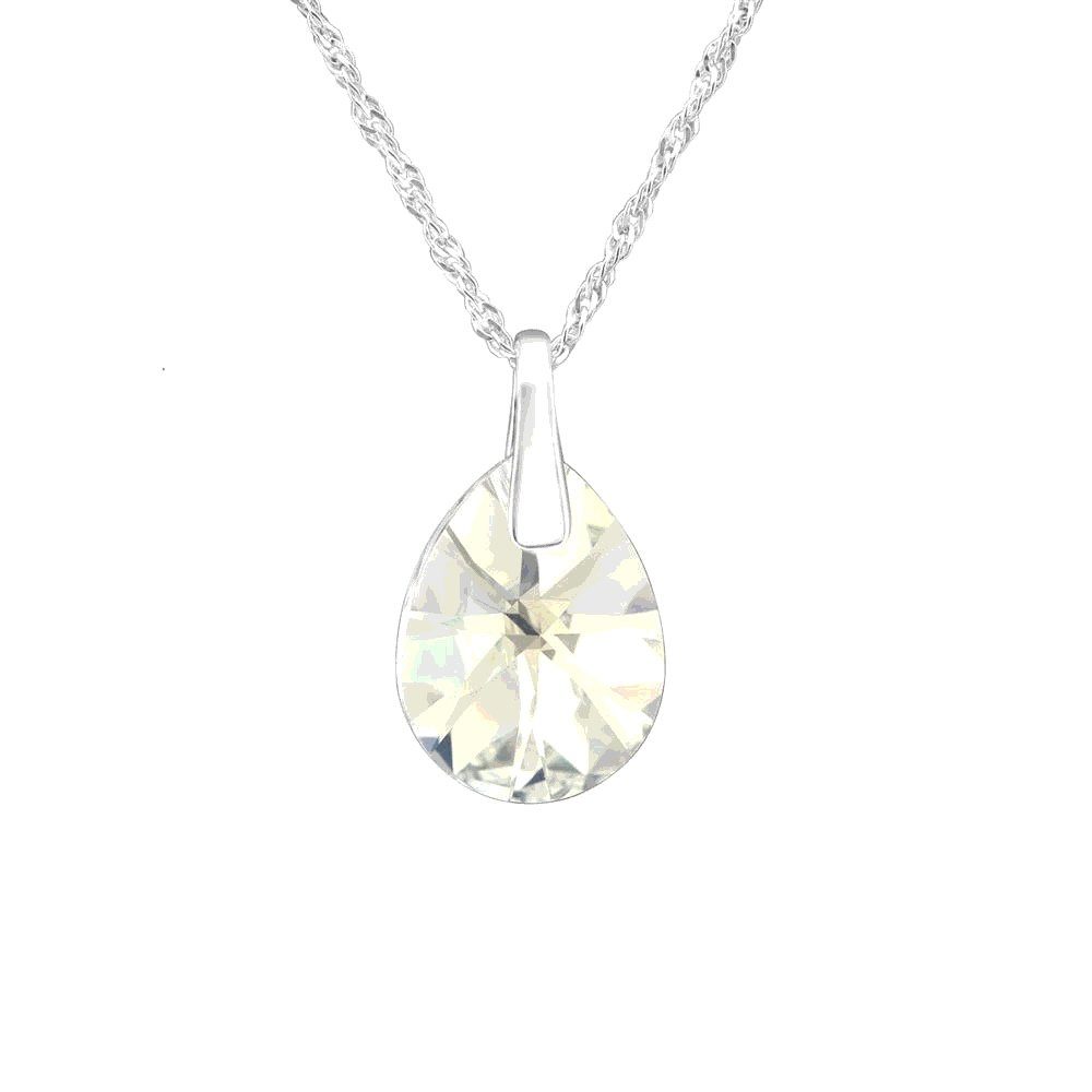 Ketten-Set Kette mit LA CRYSTALE Kristall Tränenform aus 925 Silber Damen