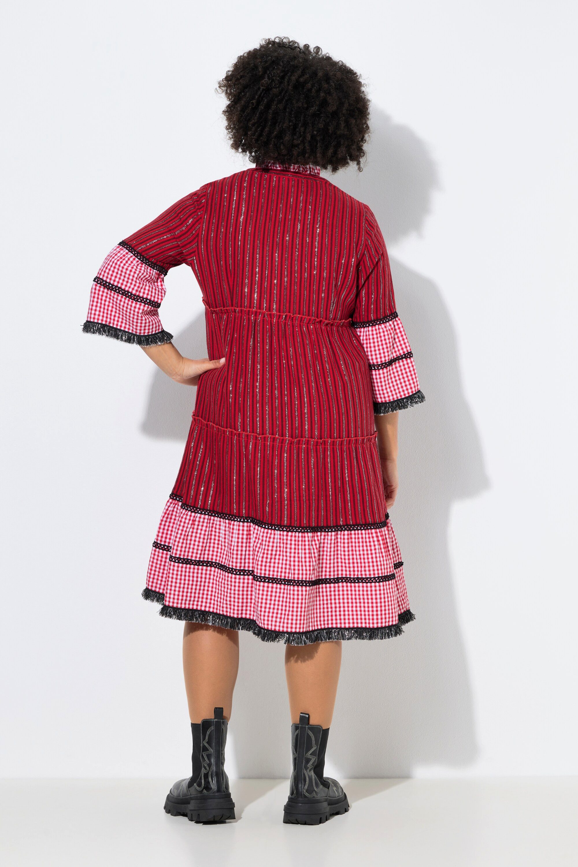 Angel of Style Jerseykleid Maxikleid Jacquard-Mix 3/4-Ärmel