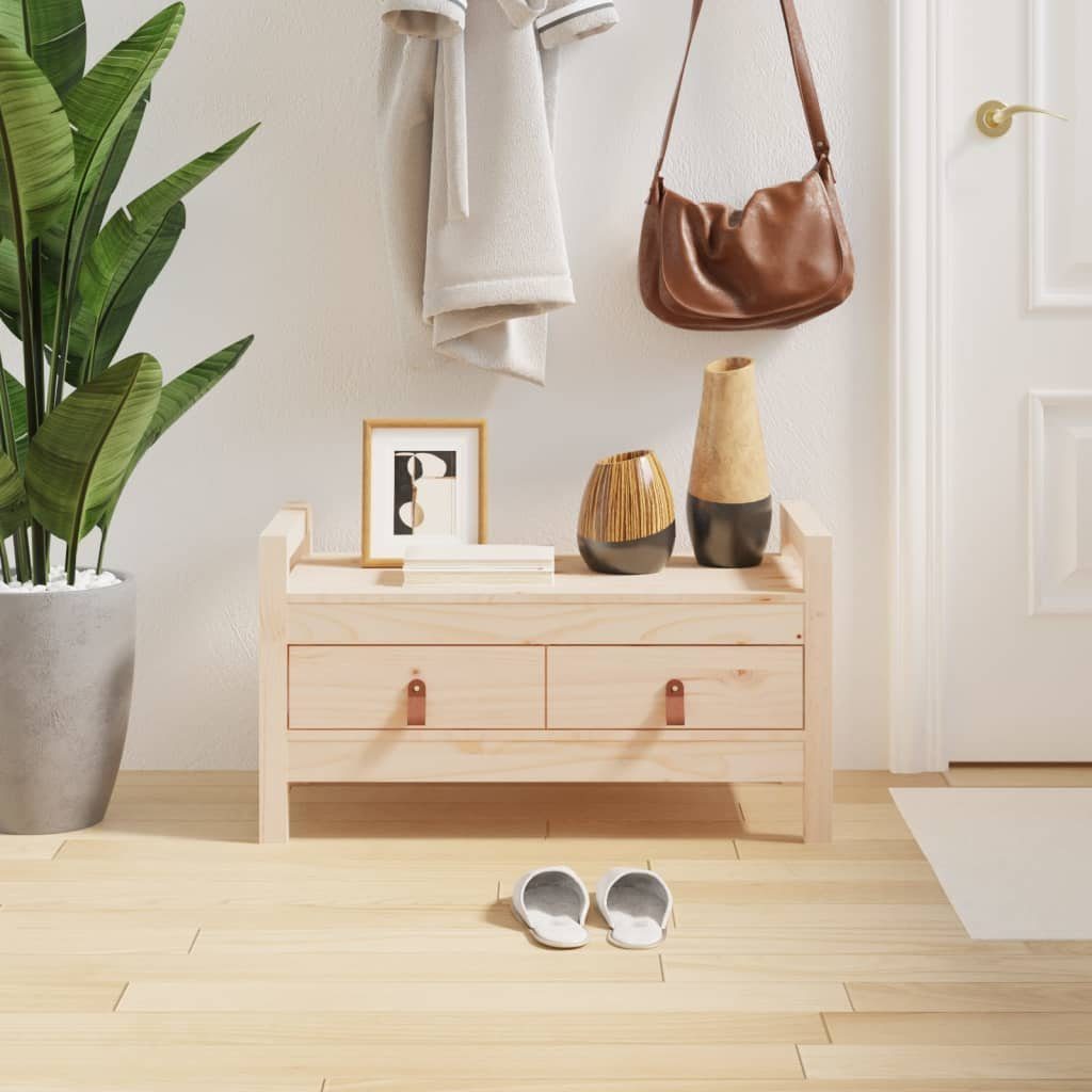 vidaXL Sitzbank 80 x 40 x 43 cm Flurbank 80x40x43 cm Massivholz Kiefer