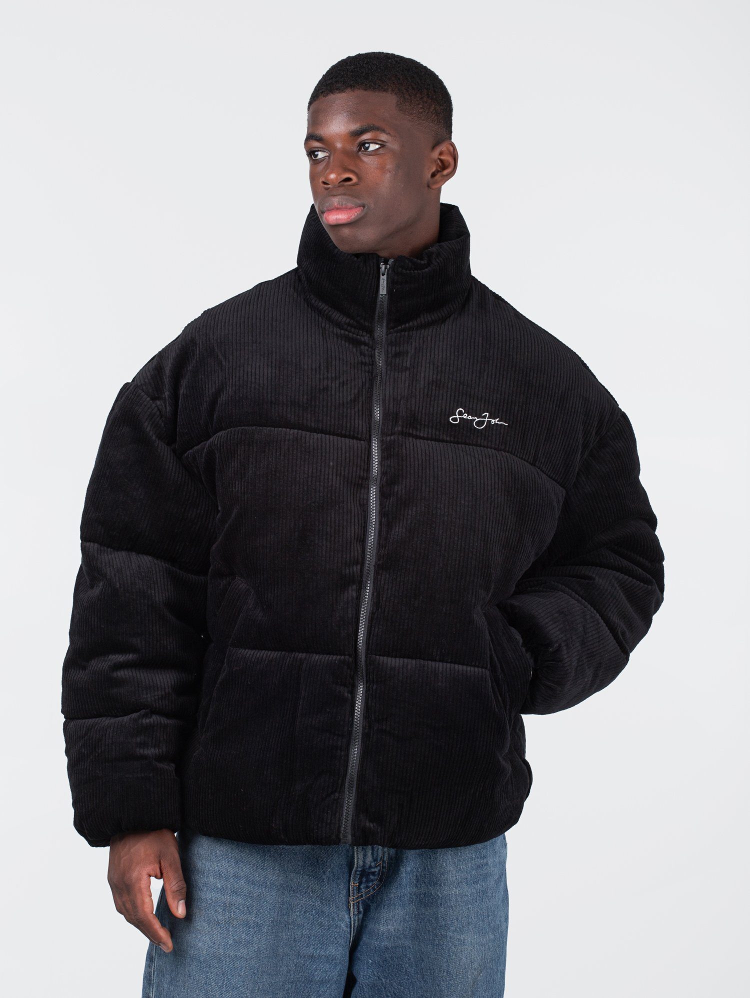 Sean John Cordjacke Sean John Script Logo Corduroy Puffer günstig online kaufen