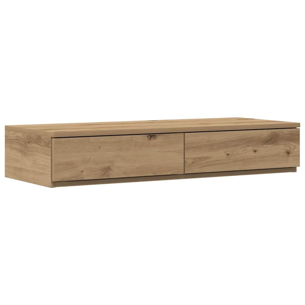 vidaXL Nachttisch Bettschubladen Artisan-Eiche 75 x 36,5 x 16.5 cm Holzwerkstoff (1-St)
