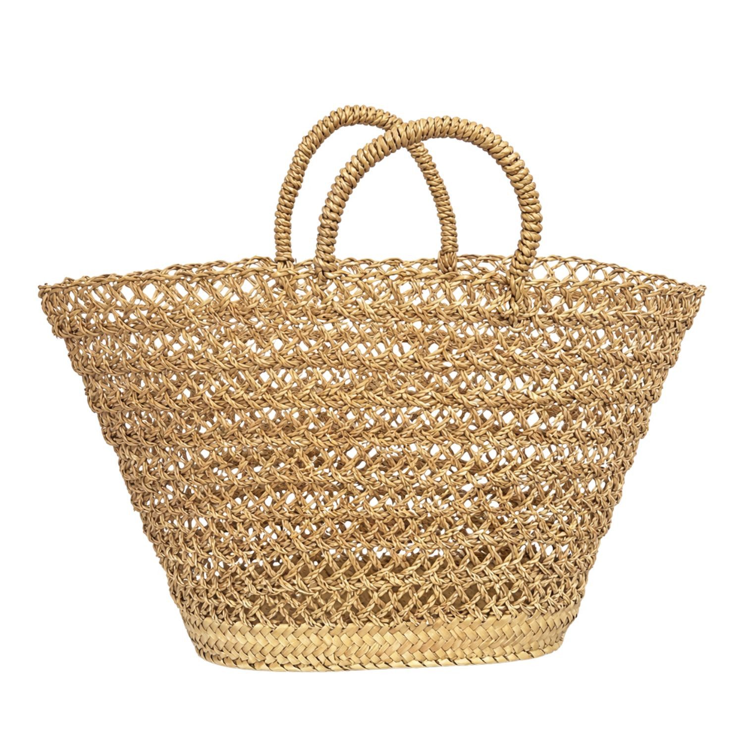 Marrakesch Orient & Mediterran Interior Korbtasche Korbtasche Zoey Natur Palmenblätter Boho Strandtasche Shopper 50 cm (1-tlg), Handarbeit