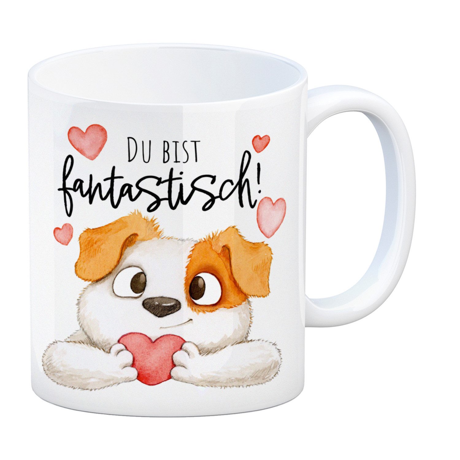 Tasse Hund Kaffeebecher mit Spruch Du bist fantastisch