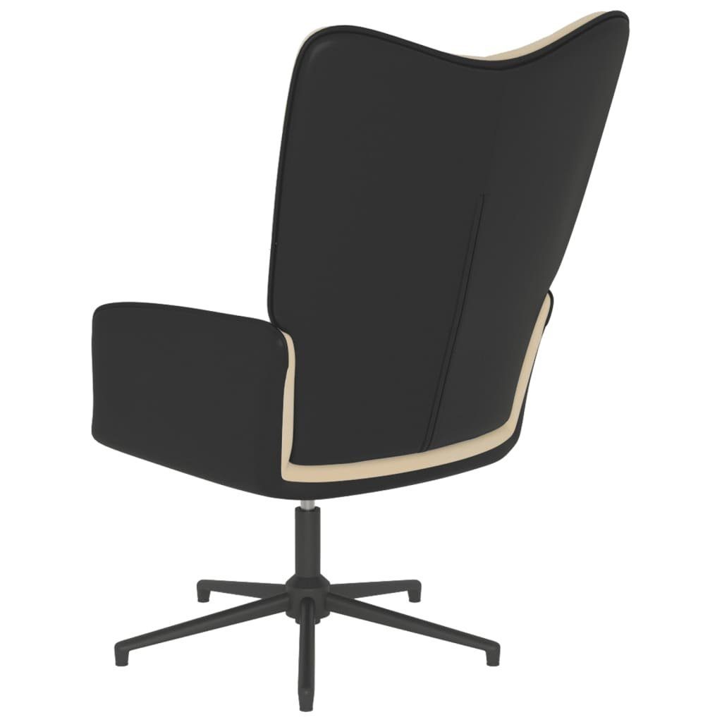 Relaxsessel PVC Sessel Samt und Cremeweiß furnicato