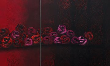 WandbilderXXL XXL-Wandbild Bed Of Roses 210 x 80 cm, Abstraktes Gemälde, handgemaltes Unikat