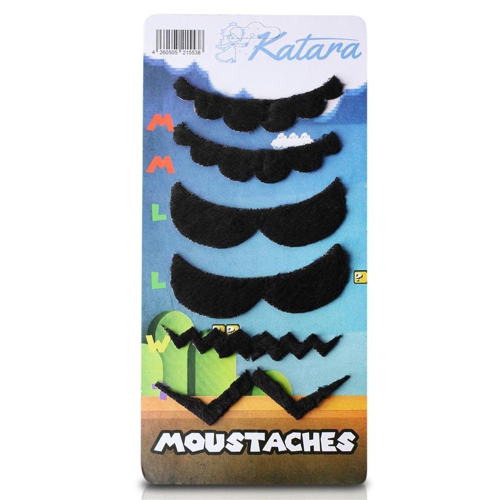 Katara Partyanzug 6er Bart Set Super Mario, Wario, Luigi, Waluigi, Zubehör, Karneval, Kinder, Erwachsene, Schnurrbart, Mustache, Bart