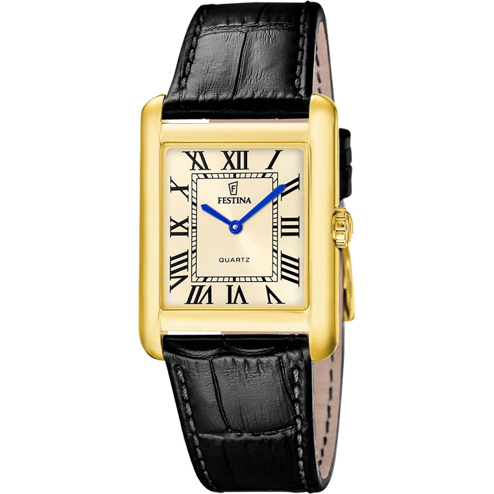 Festina Quarzuhr On the Square F20772_2, Armbanduhr, Damenuhr, Herrenuhr, Lederarmband, analog