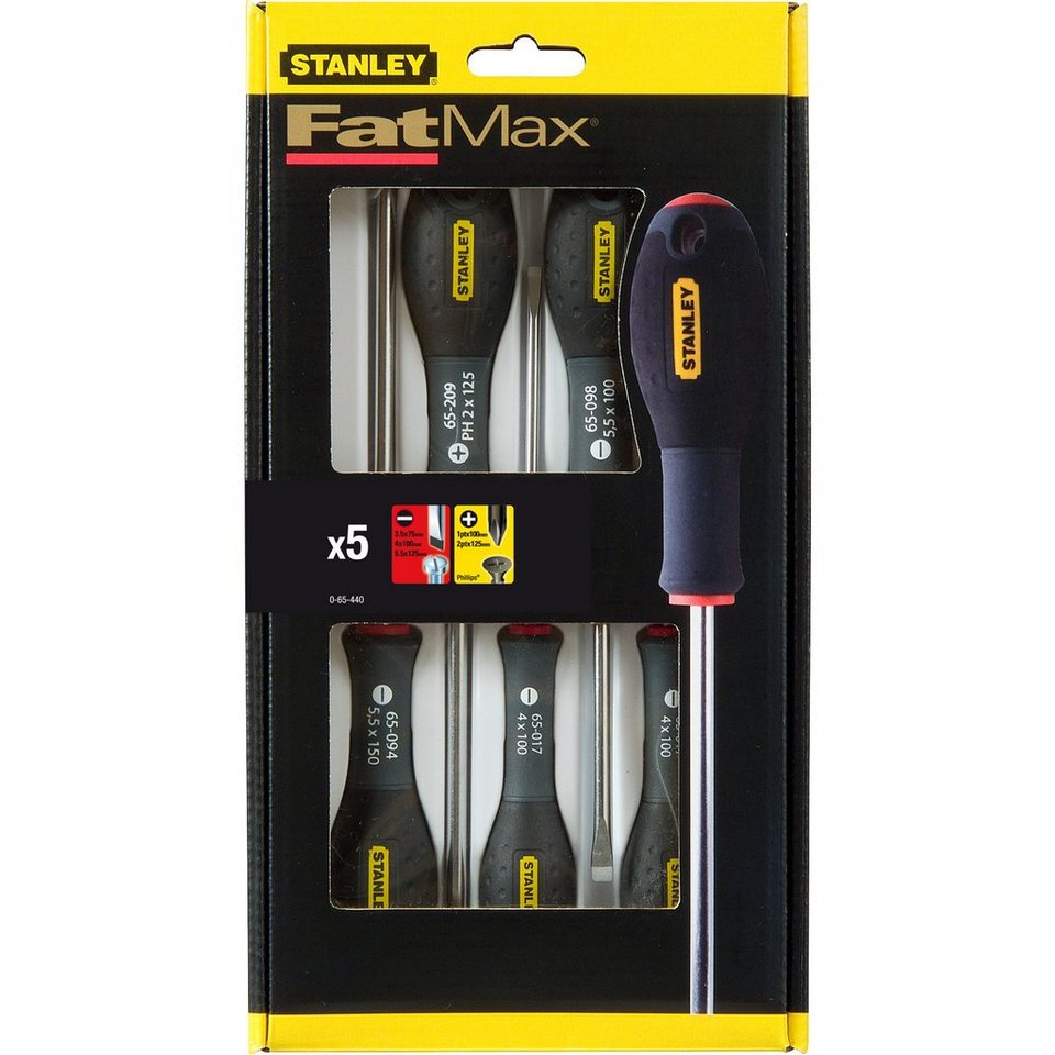 STANLEY Schraubendreher Stanley Schraubendreher-Set FatMax, 5-teilig