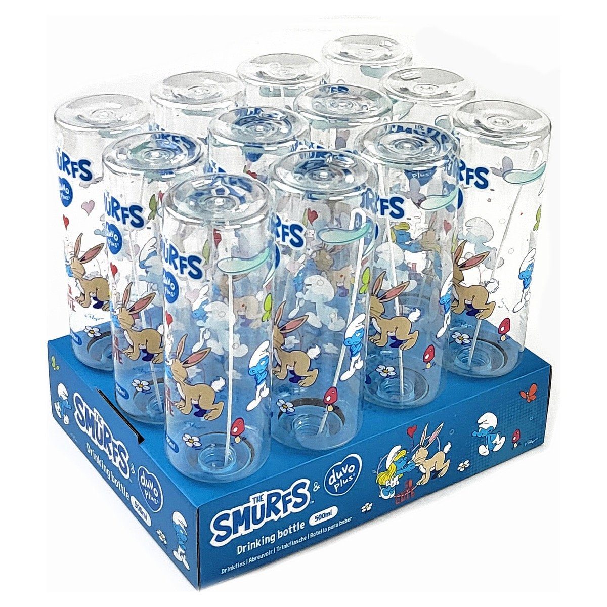 DUVO+ Wasserspender Trinkflasche Schlumpfine transparent 500 günstig online kaufen