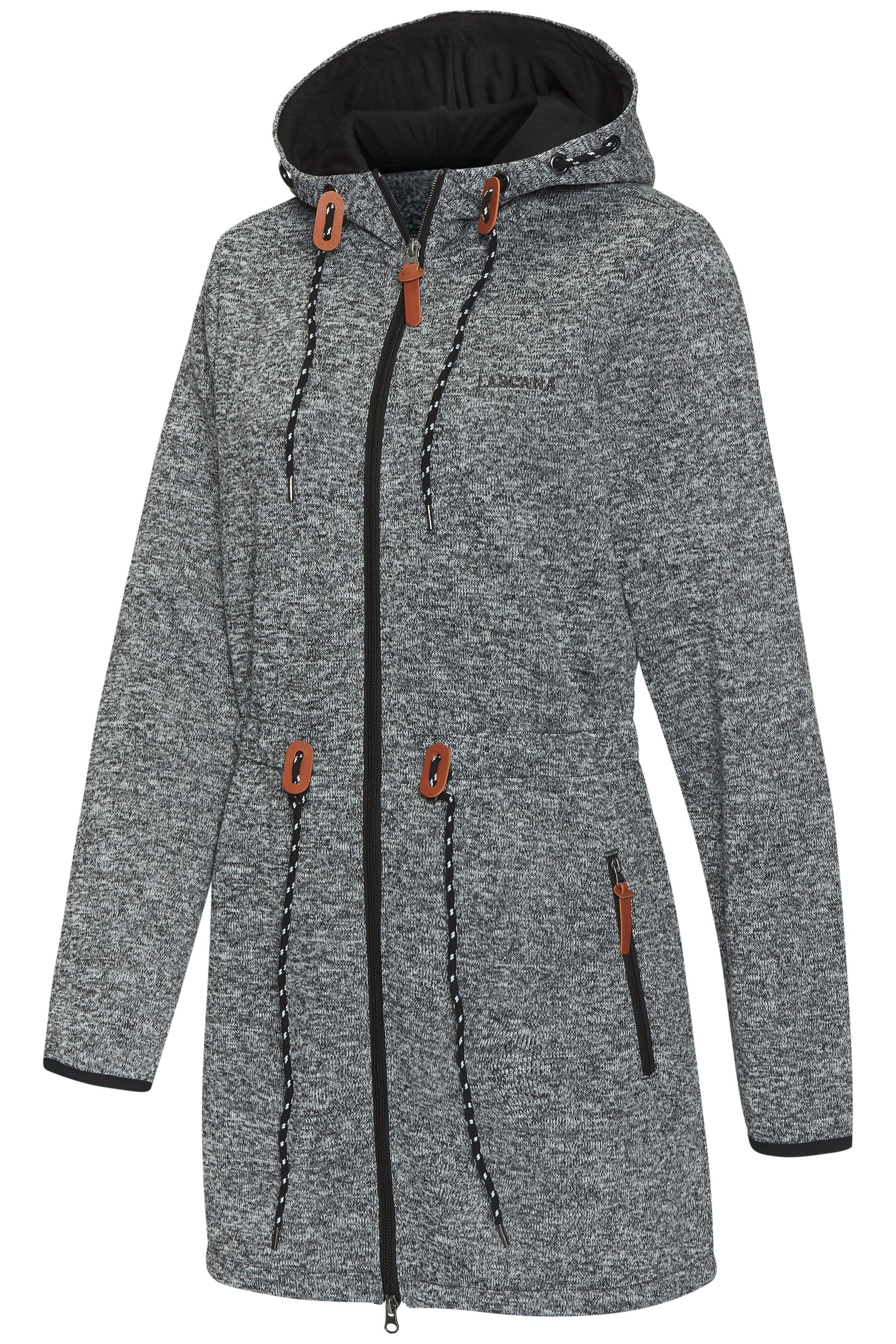 LASCANA Strickfleecejacke mit Kapuze