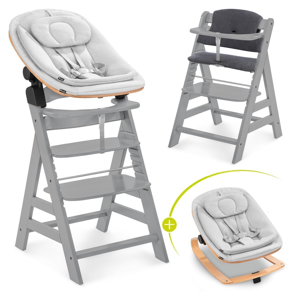 Hochstuhl Alpha Plus Grey Newborn Set Eco - Light Grey