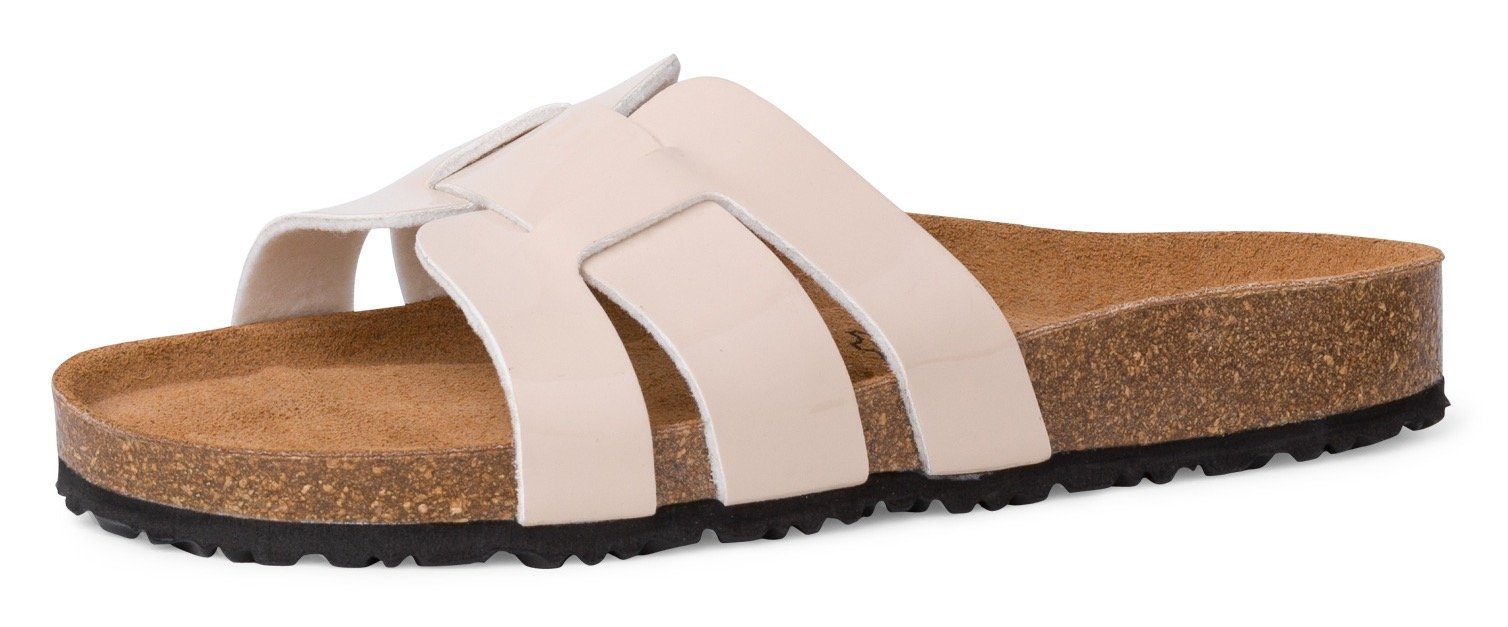 Form Tamaris hellbeige-glänzend in bequemer Pantolette