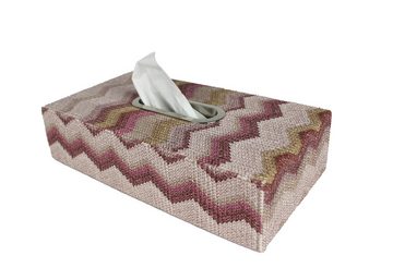 Signature Home Collection Papiertuchbox Taschentücherbox mit Zickzack Muster Metallgriff bunt gemustert (1 St), abwischbar, pflegeleicht
