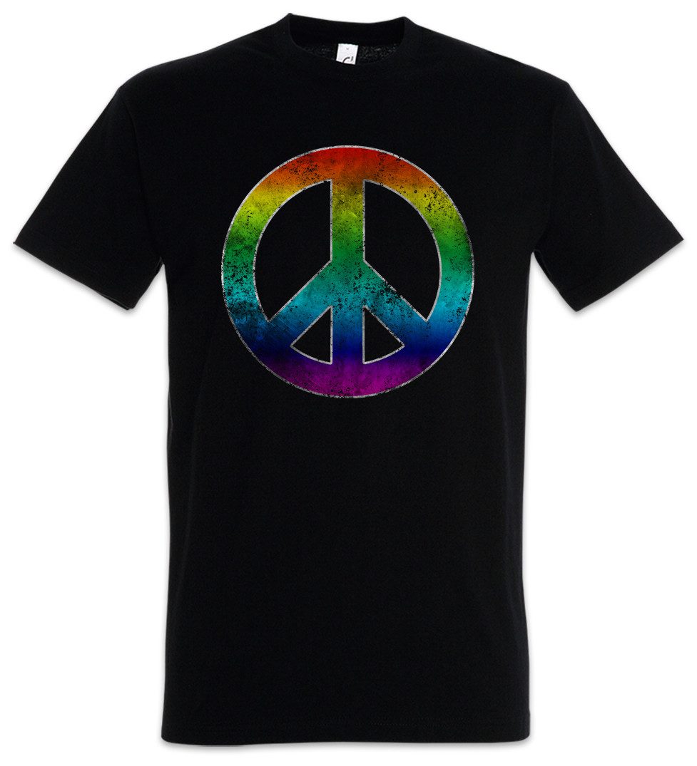 Urban Backwoods Print-Shirt Rainbow Peace Symbol Herren T-Shirt Hippie Sign günstig online kaufen