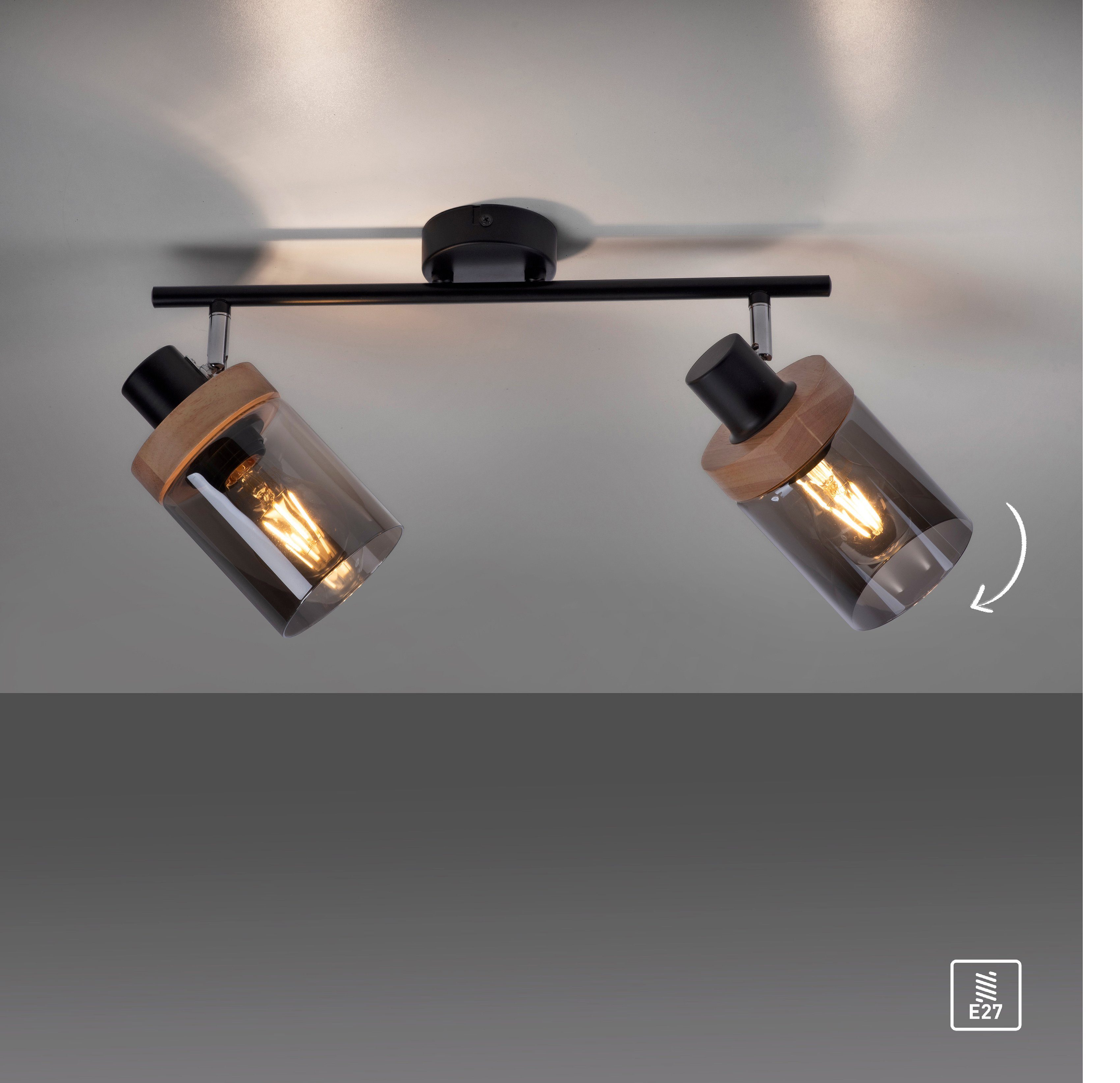 affaire Home geeignet Leuchtmittel schwenkbar für Leuchtmittel, Wandlampe, - Tendon, ohne E27 Deckenleuchte Glas, drehbar,