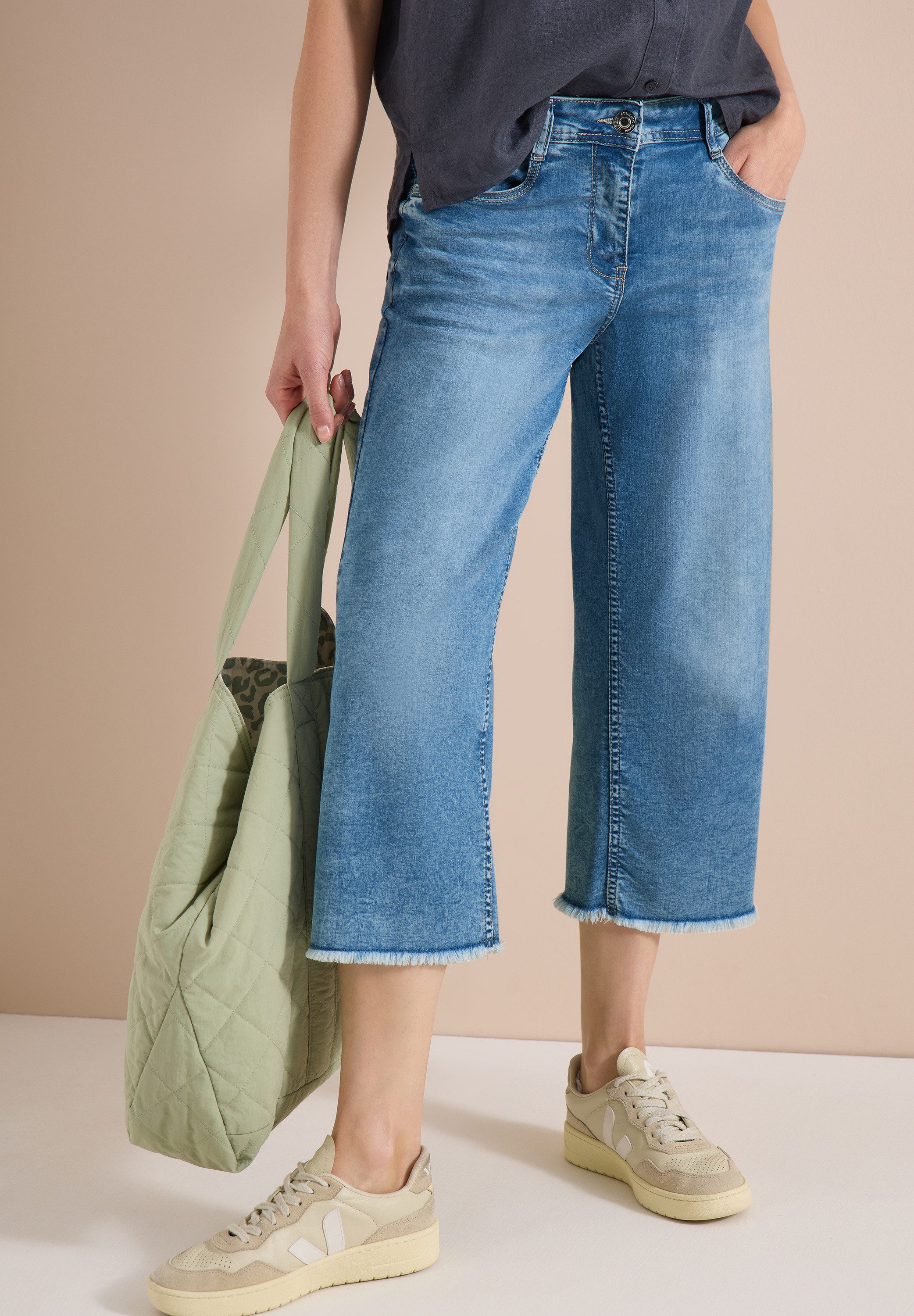CECIL 3/4-Jeans Style Neele Loose Fit mit hoher Leibhöhe und weiter Beinform