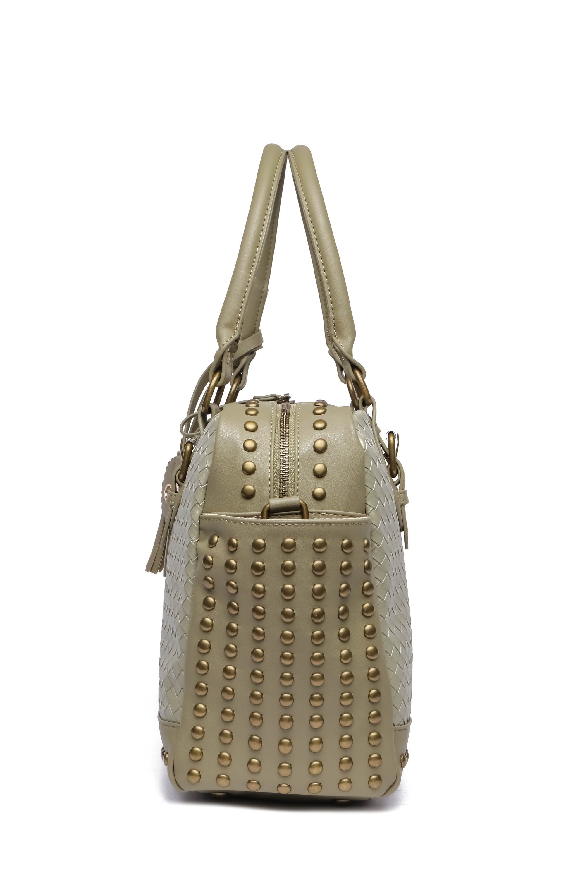 COLLEZIONE ALESSANDRO Schultertasche Berlin, mit Nieten und Flechtung