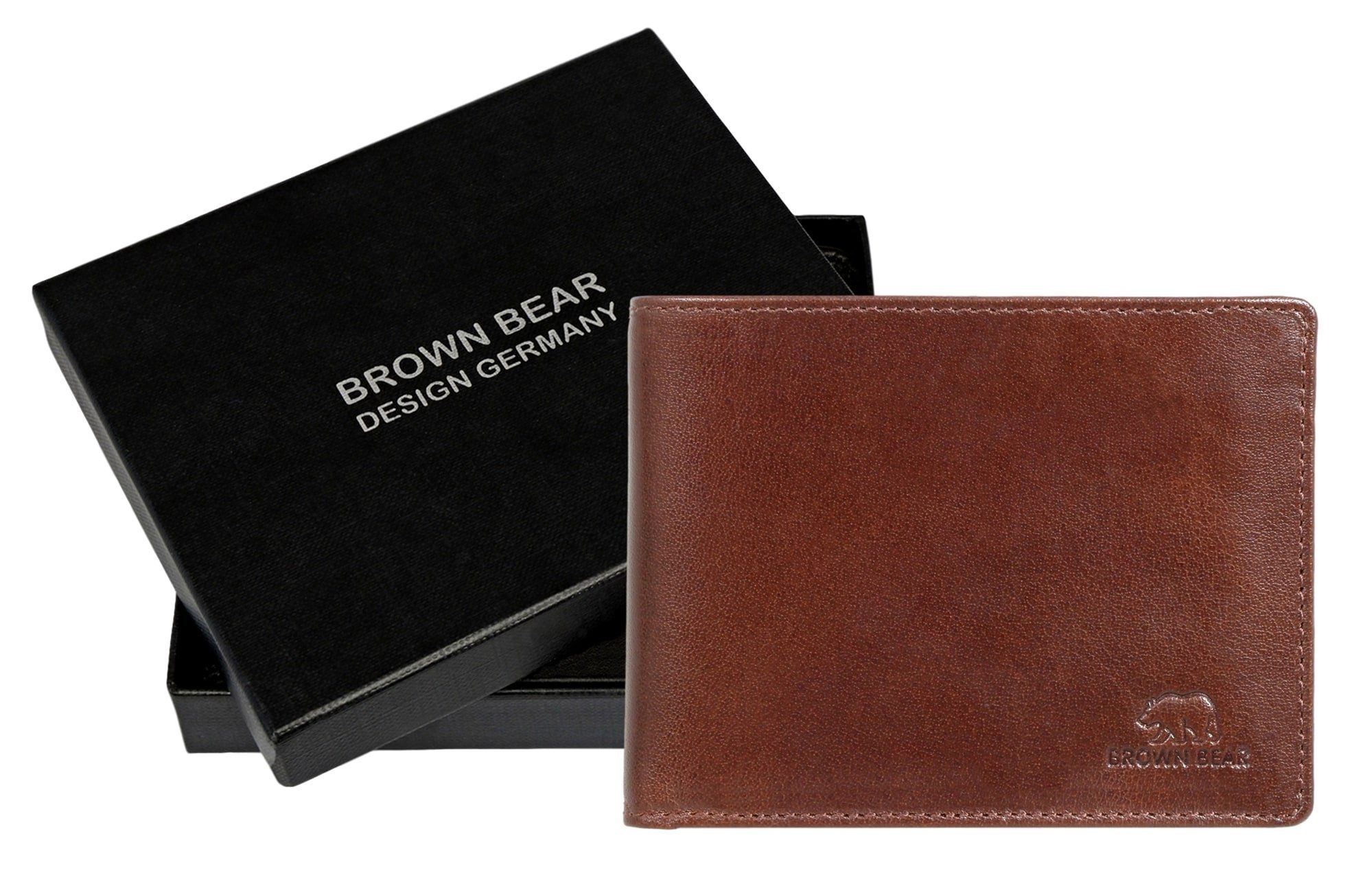 Modell Braun Bear Toscana Brown mit 103 Herren Kartenfächern Braun Netzfach, Farbe Portemonnaie Geldbörse Echtleder 9 aus mit