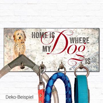 Cadouri Wandgarderobe DOODLE Design-Hundegarderobe für Hundezubehör (Garderobe mit 4 Haken), MDF, mit abgeschrägten Ecken, handgefertigt, für Hundebesitzer