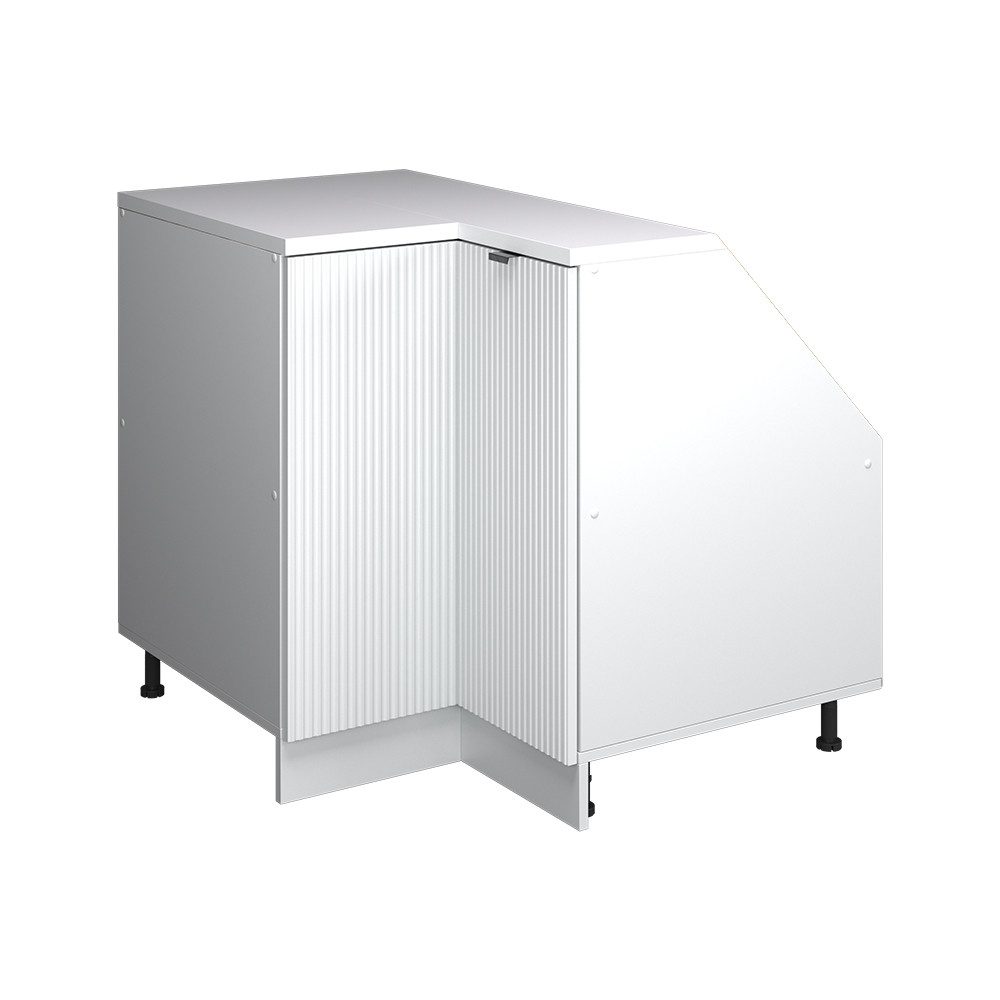 Vicco Unterschrank R-Line, Weiß Riffel/Weiß, 75.6 cm mit 1 Tür, Schrankkorpus 60 cm... (1-St)