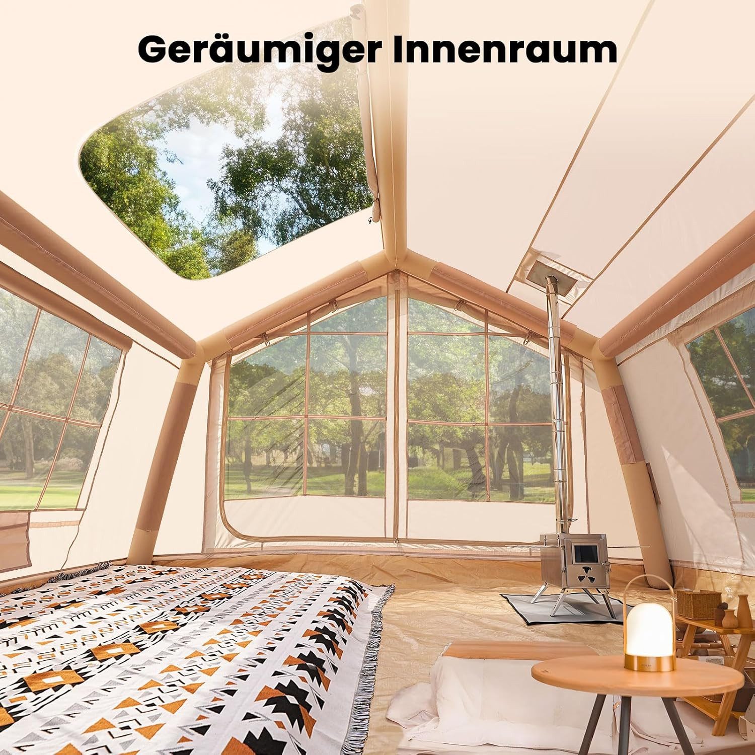 Meulbaty aufblasbares Zelt Air Glamping Zelte, Gampingzelt aus wasserdichte günstig online kaufen