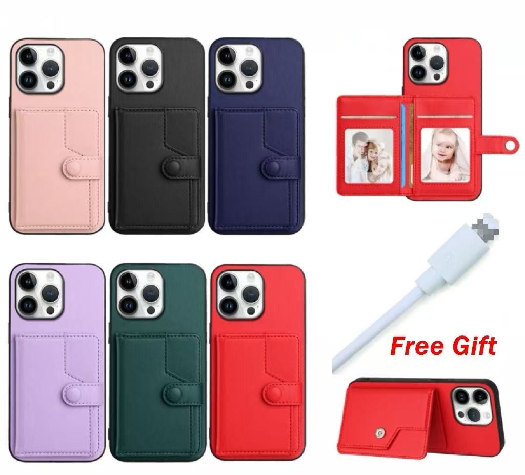 trends for living Handyhülle Hülle Case Mit Knopftasche für iPhone X XS 12 13 14 15 Pro Max Plus