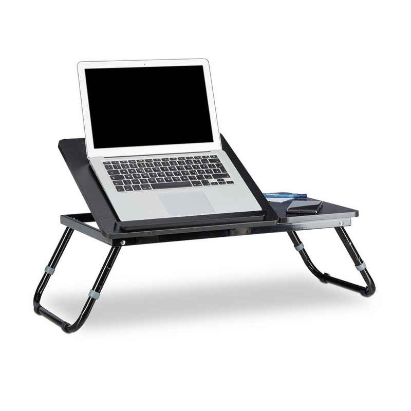 relaxdays Laptop Tablett »Laptoptisch fürs Bett schwarz«, Faserplatte