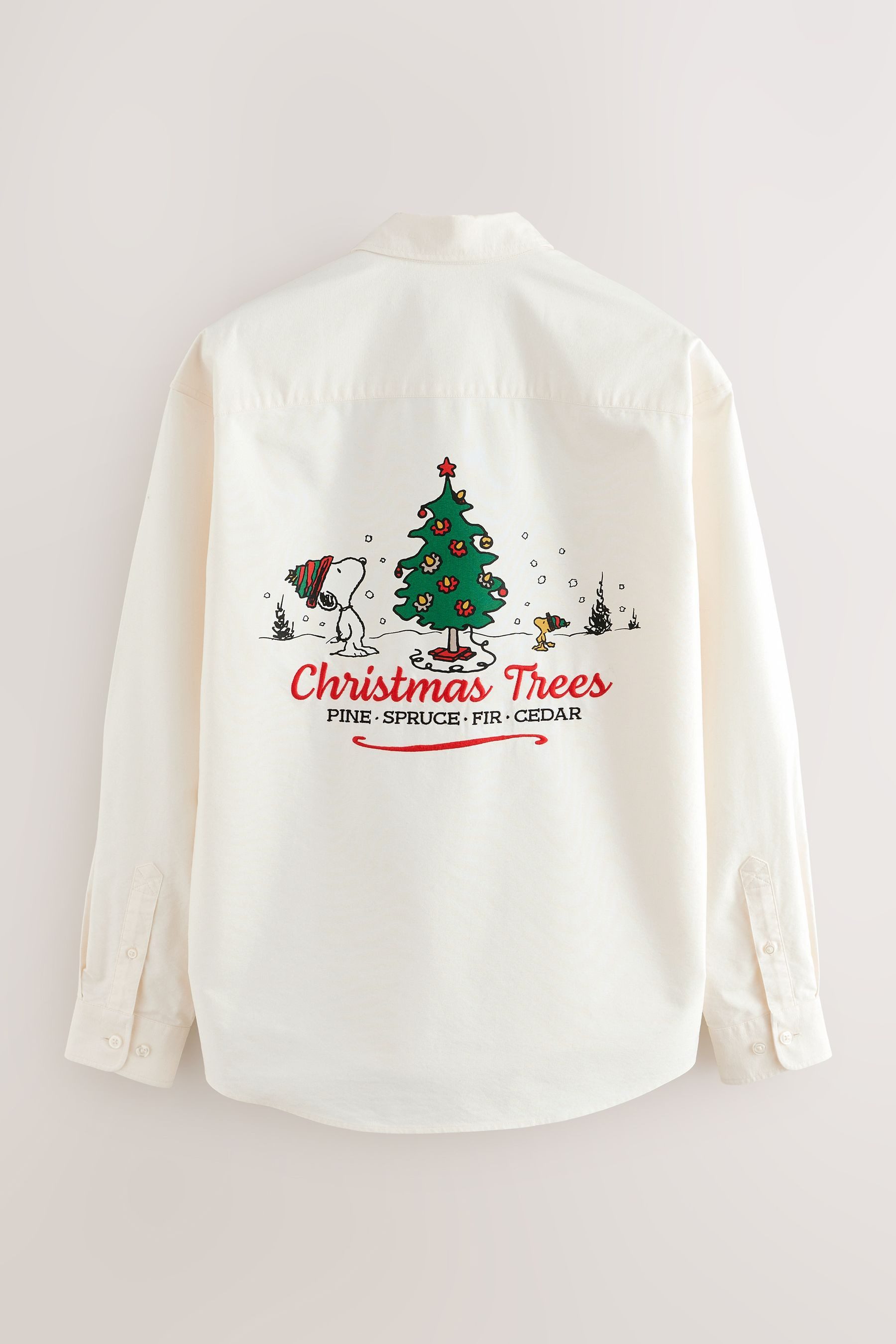 Next Langarmhemd Langärmeliges Hemd mit Weihnachts-Print, Snoopy (1-tlg) günstig online kaufen