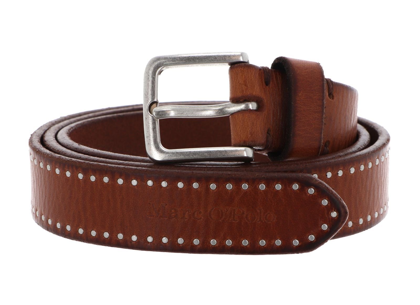 Marc O'Polo Ledergürtel Elea-Rivet Burnt Camel