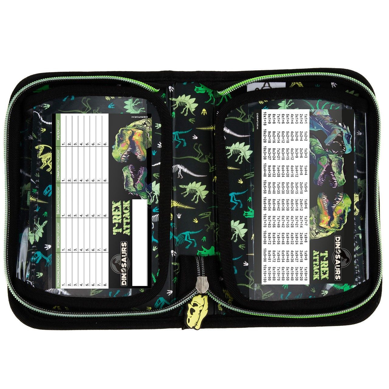 DERFORM Federtasche Dino Federmäppchen Federmappe Stifte gefüllt Mäppchen Dinosaurier, (22-tlg., 22 Teile), Gigantosaurus