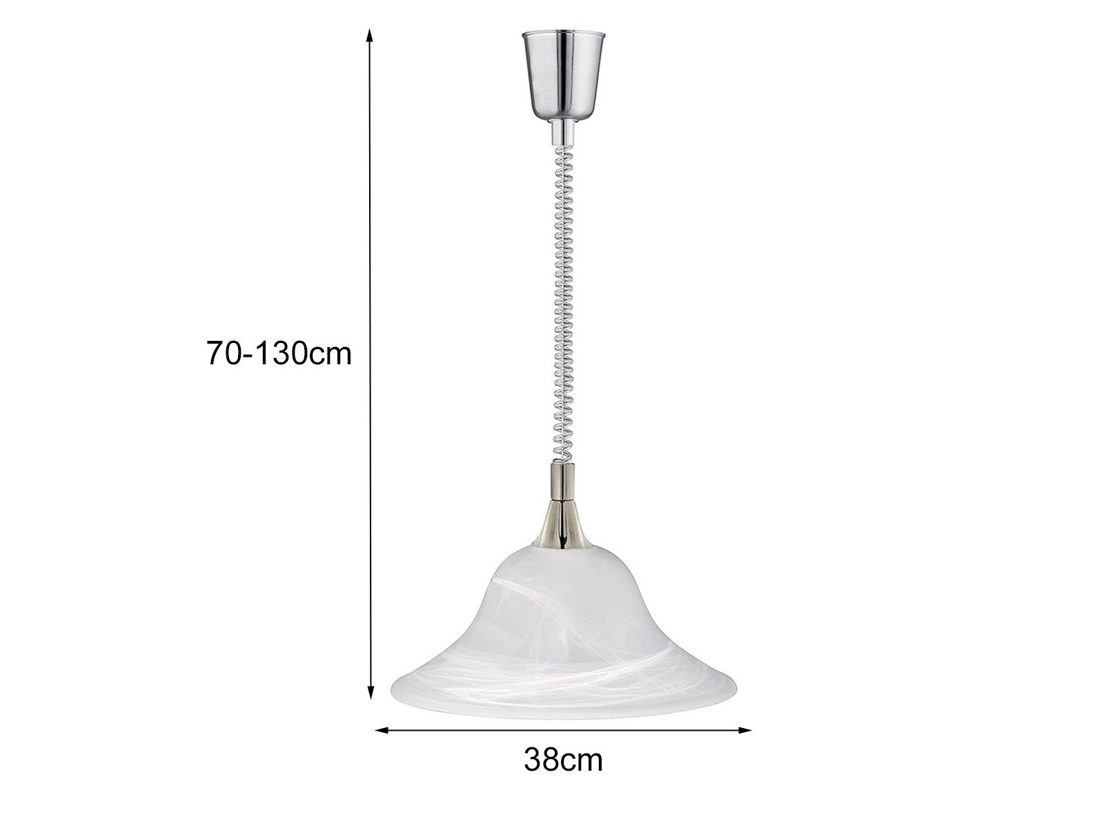 TRIO Leuchten LED Pendelleuchte, LED wechselbar, Warmweiß, Design-klassiker Zugpendelleuchten höhenverstellbar Treppenhaus, Ø39cm