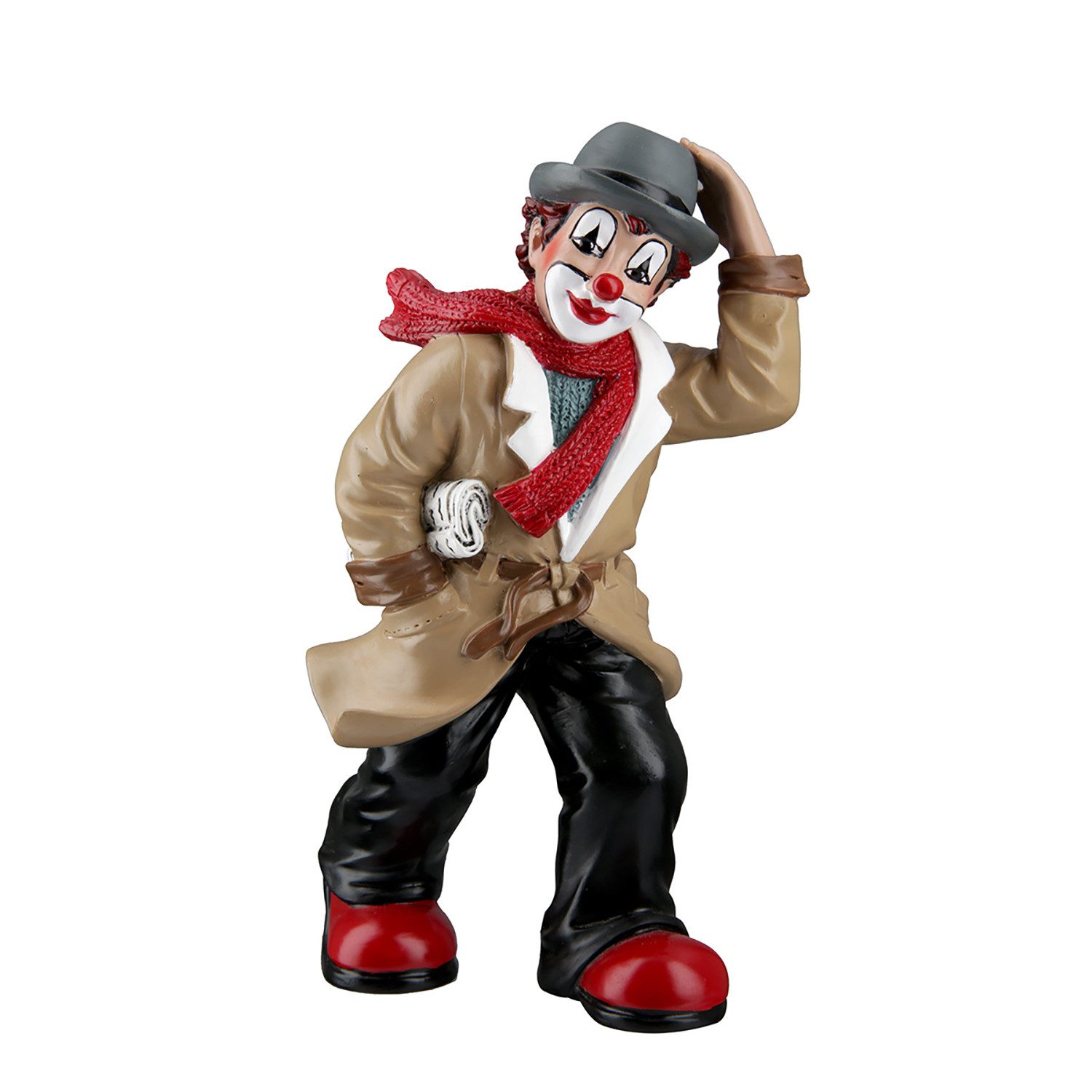 GILDE Sammelfigur Clown STÜRMISCHE ZEITEN - bunt - Kunstharz - Höhe 15cm x Breite 9cm (1x Clown, Zirkusclown), Lachnummer - Lustiger - Alberner - Joker