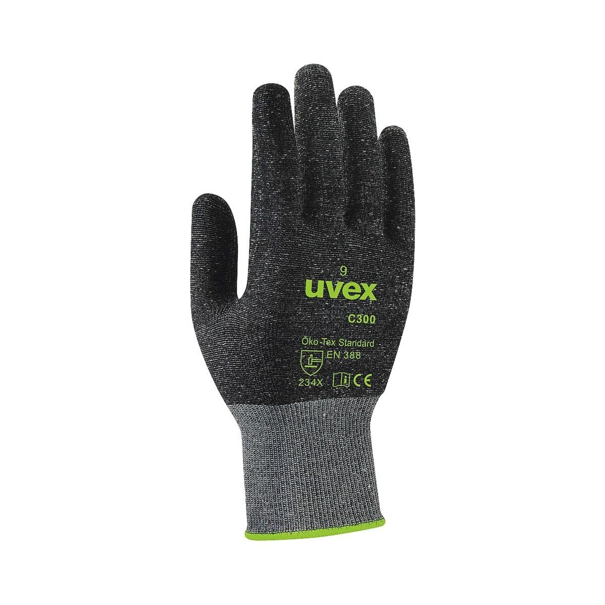 Uvex Schnittschutzhandschuhe C300 dry Größe 8, mit uvex Bamboo TwinFlex® Technology