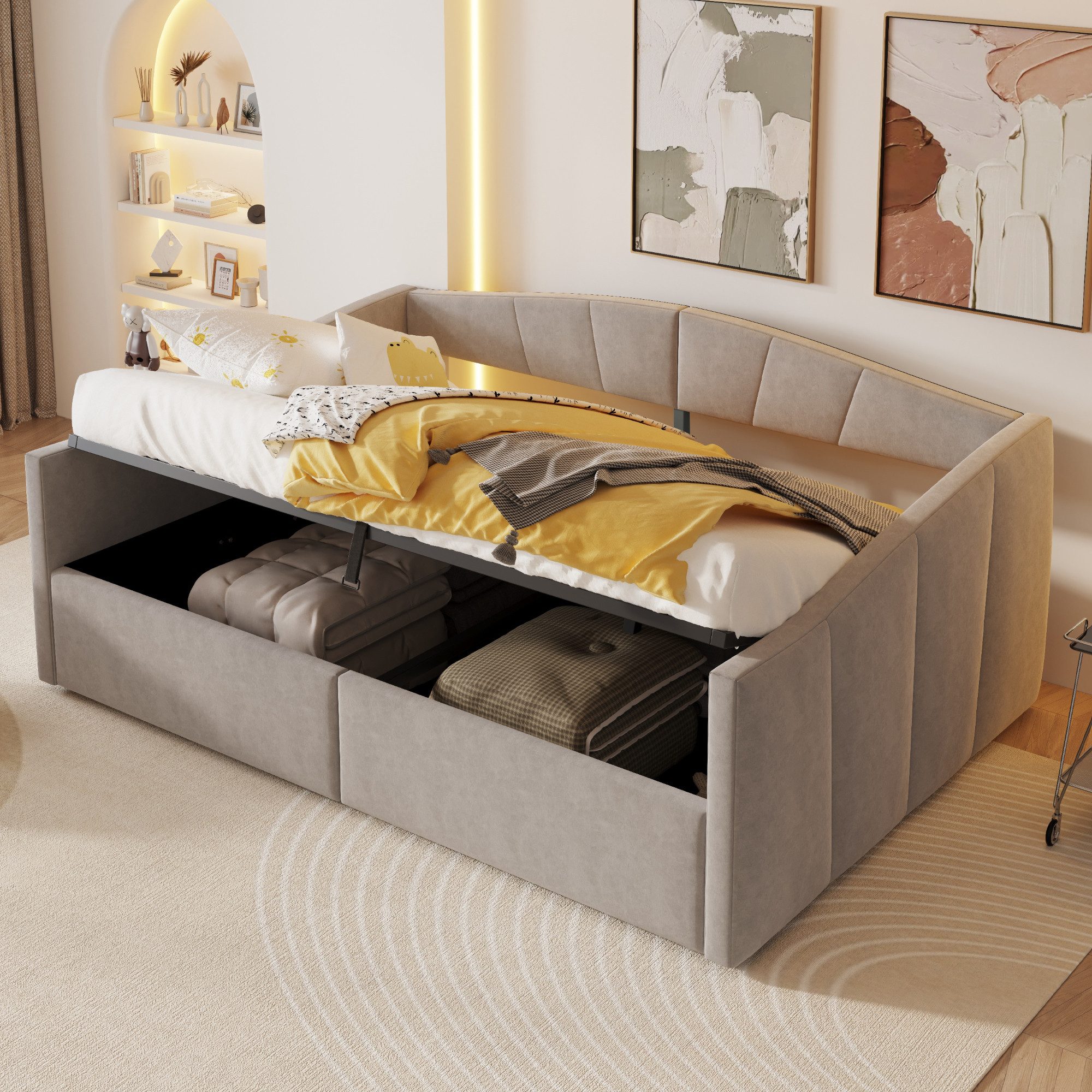 Flieks Daybett, Hydraulisches Polsterbett Tagesbett Schlafsofa günstig online kaufen
