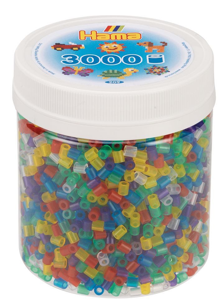 Hama Bügelperlen Hama Dose mit 3000 Midi-Bügelperlen Transparent Mix 53