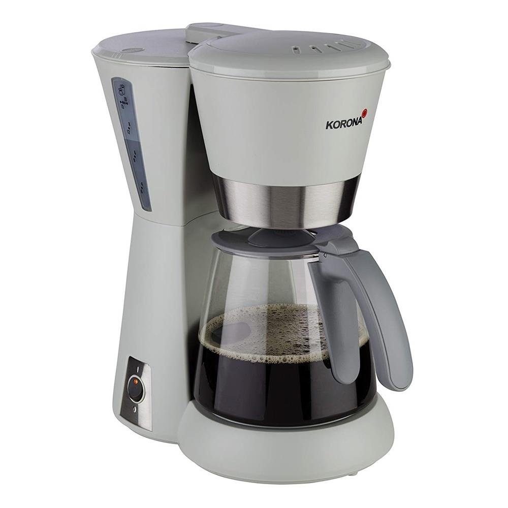 KORONA Filterkaffeemaschine Kaffeemaschine 10205, 1.25l Kaffeekanne, Papierfilter 4, Kaffeemaschine, Sandgrau, 10 Tassen Stein-Grau