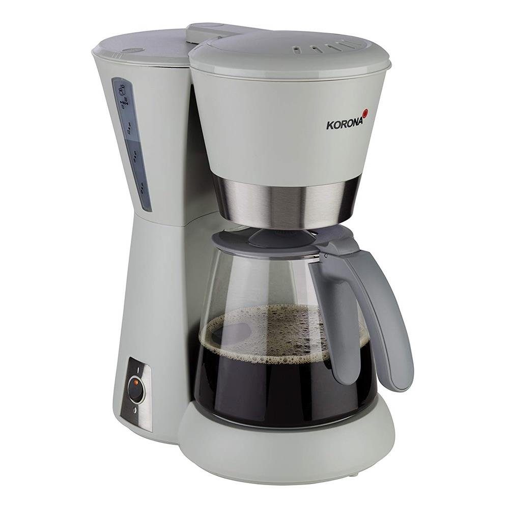 4, KORONA 10205, Filterkaffeemaschine 1.25l Kaffeemaschine, 10 Stein-Grau Papierfilter Kaffeemaschine Sandgrau, Kaffeekanne, Tassen