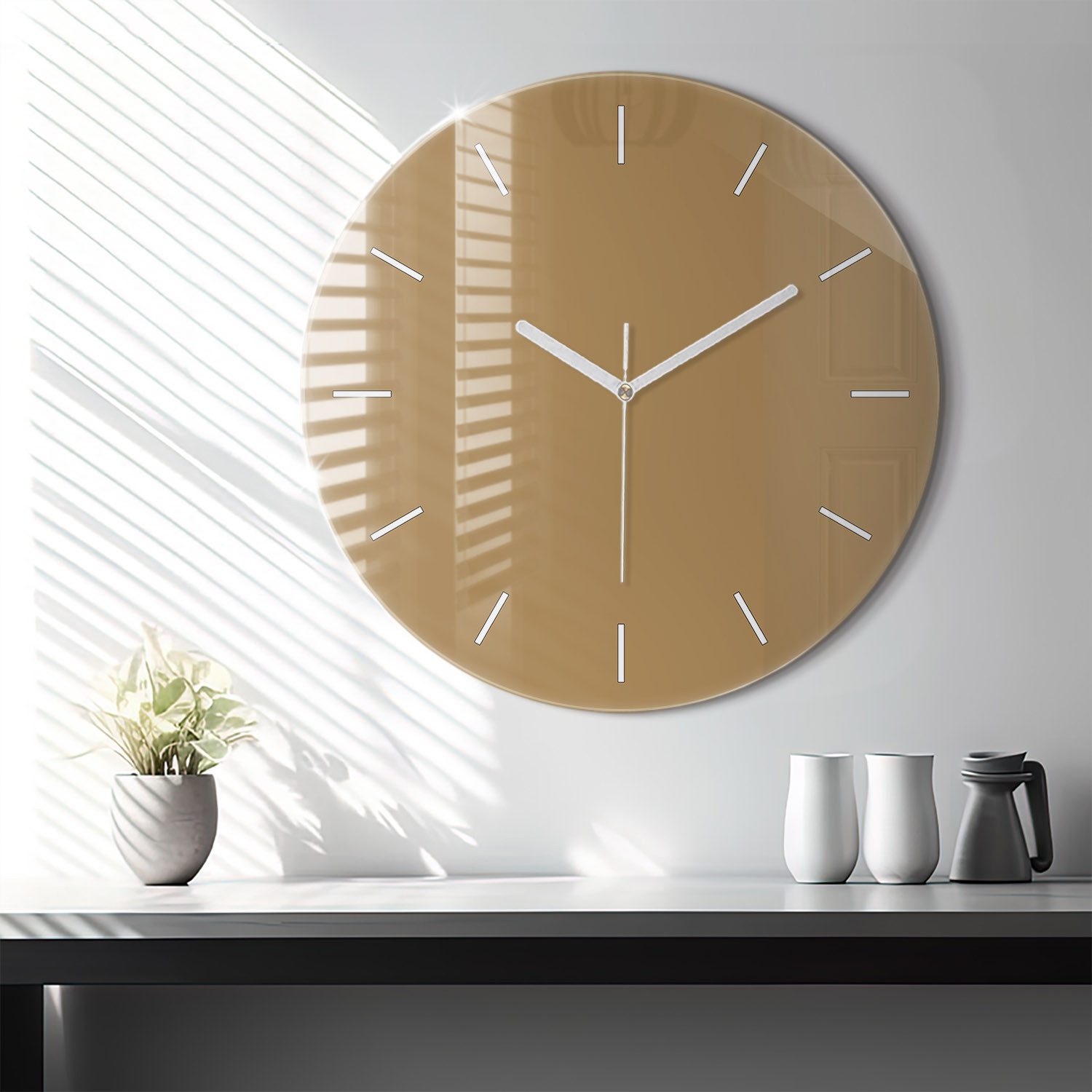 Tulup Wanduhr Glasrunde Uhr Moderne Glaswanduhr günstig online kaufen