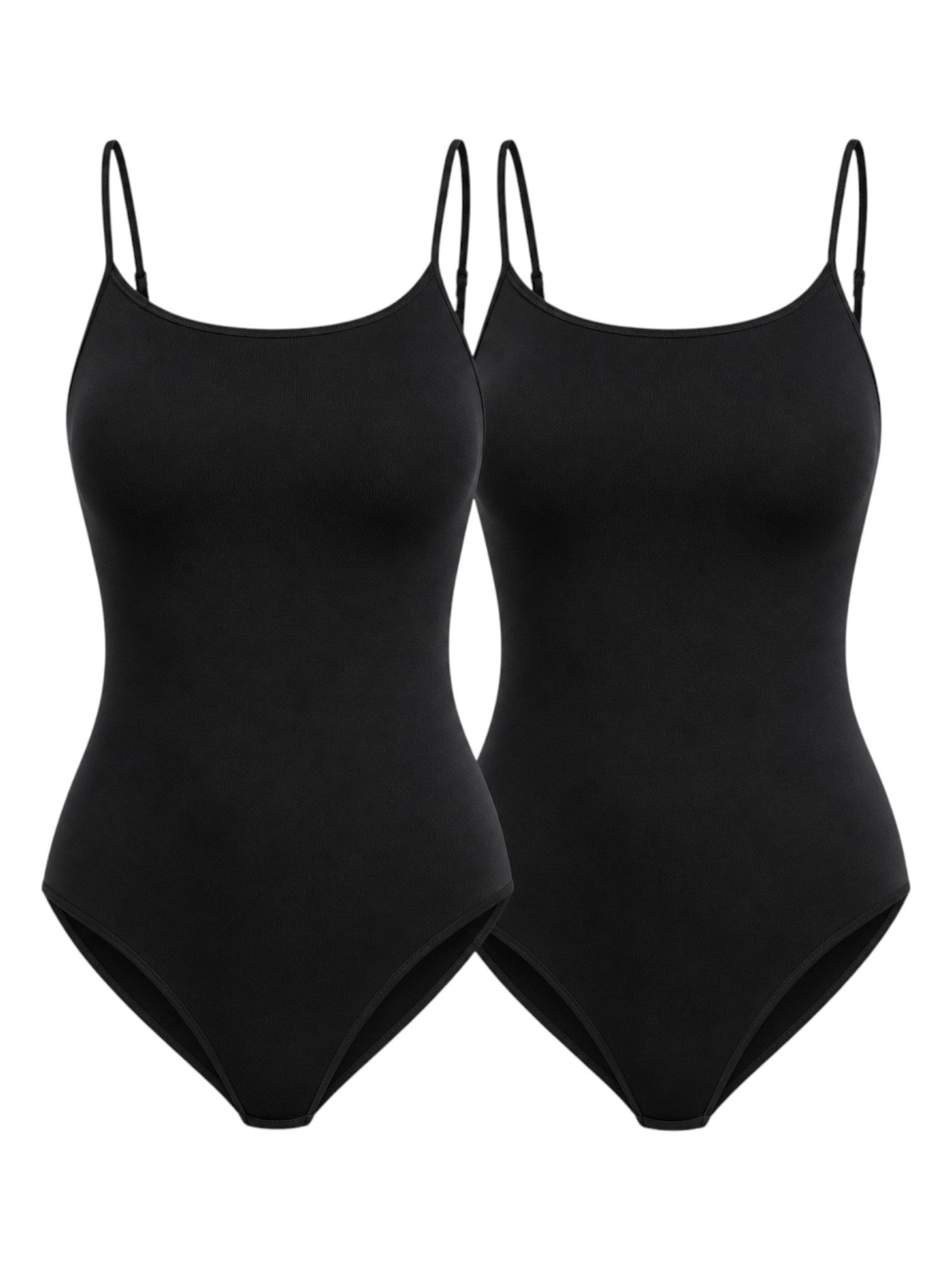 fashionshowcase Body Damen Body 2er Pack Bambus Spaghettiträger atmungsaktiv (2-tlg) atmungsaktives Bambusmaterial