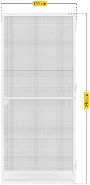 SCHELLENBERG Insektenschutz-Tür Fliegengitter für Balkontür Premium, Insektenschutz-Tür mit Aluminiumrahmen, 120 x 240 cm, weiß, 70095