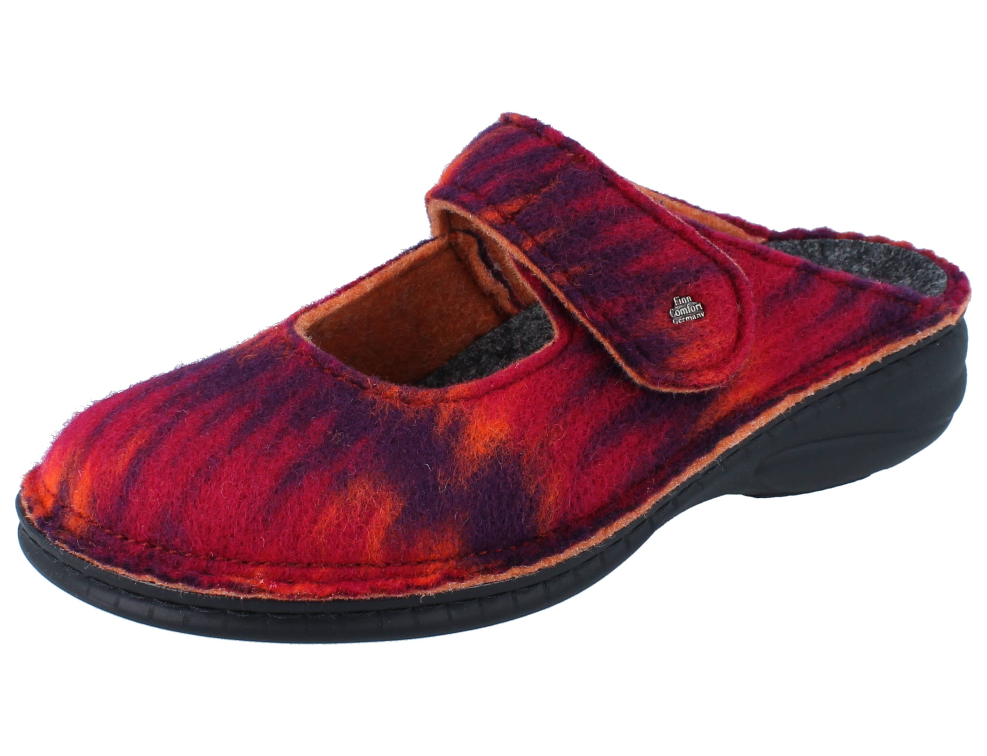 FINN COMFORT Glarus Damen Hausschuhe rot Filz - Größe: 37 Clog