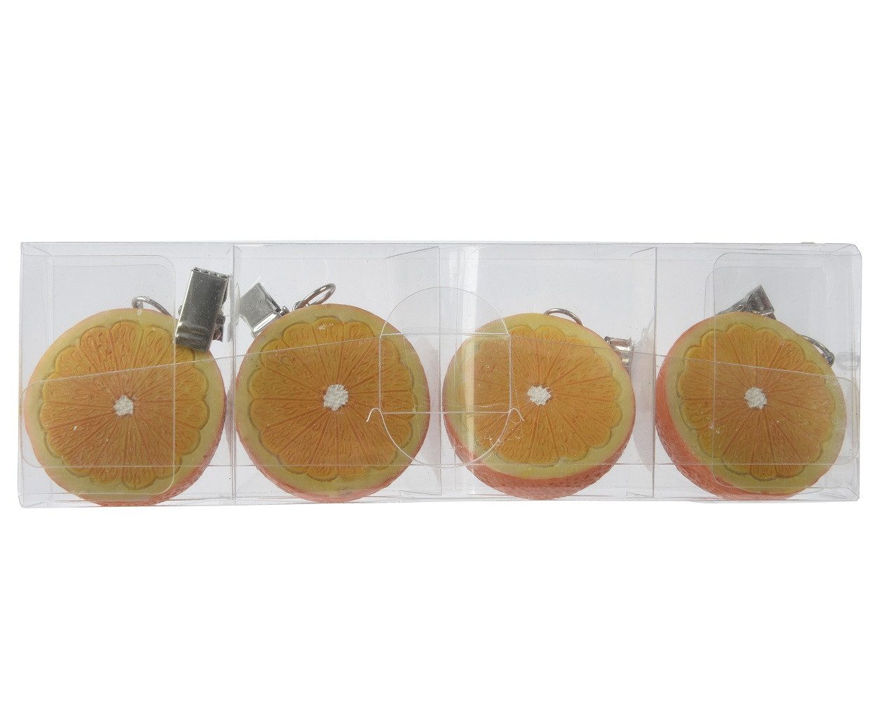 Kaemingk Tischtuchklammer Tischdeckenbeschwerer Orange Polyresin L.5cm H.3cm orange 4-teilig