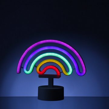 SATISFIRE LED Dekolicht LED Neonlicht Regenbogen Neonschild Leuchtfigur USB Batterie 19cm bunt, LED Classic, mehrfarbig / bunt