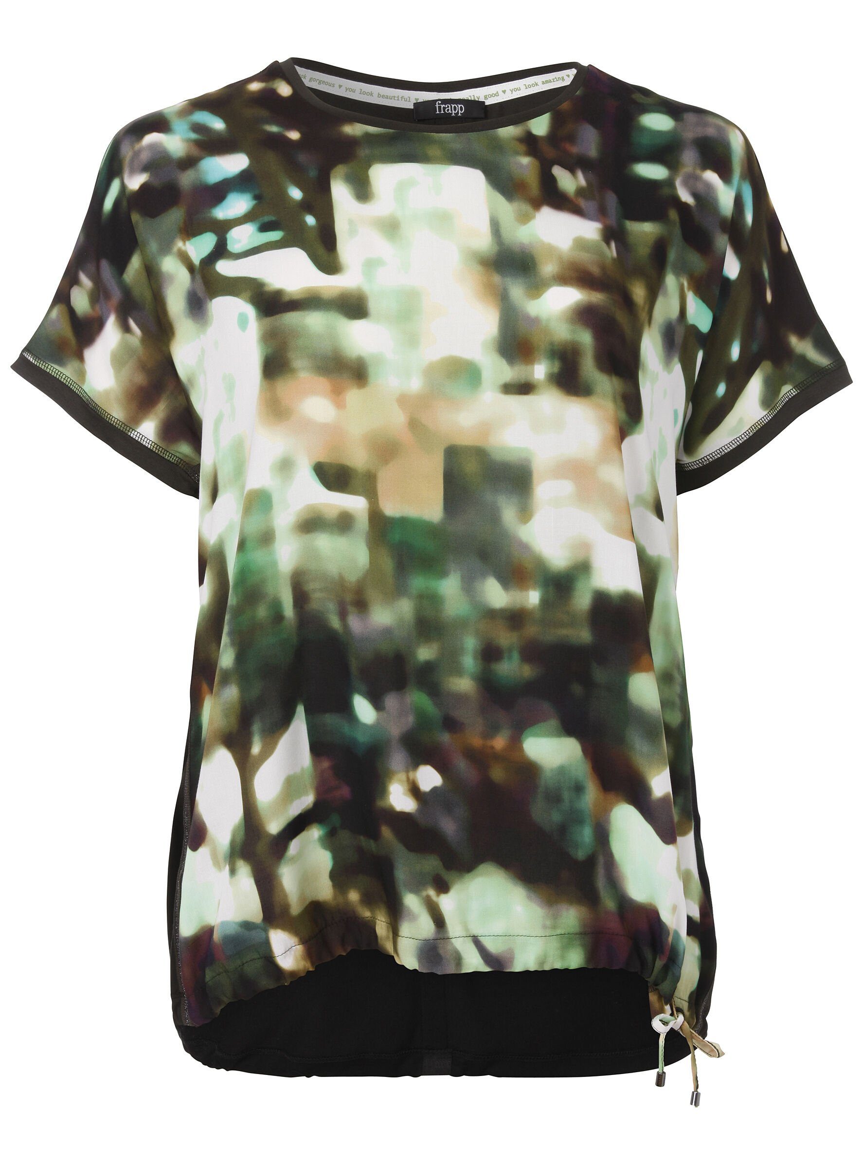 FRAPP Print-Shirt Feminines Blusenshirt mit überschnittenen Schultern